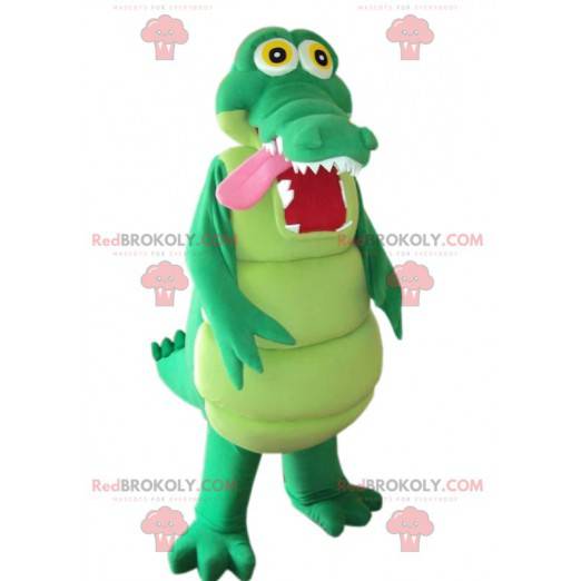 Mascote crocodilo verde muito divertido - Redbrokoly.com