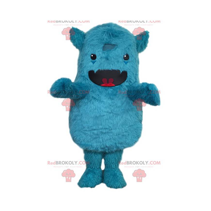 Mascot klein blauw harig fantasiemonster - Redbrokoly.com