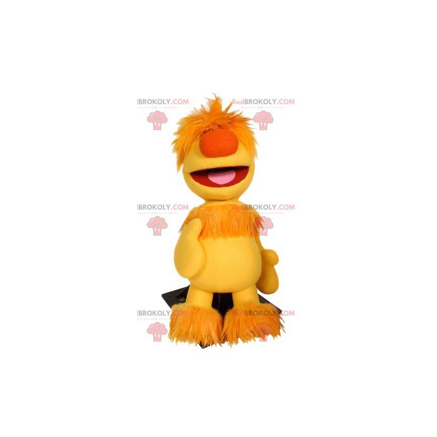 Mascote do boneco de neve amarelo com um penteado divertido - Mascote do boneco de neve amarelo com um penteado divertido -