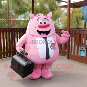 Pink Bbq Ribs maskot...