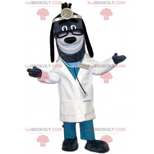 Graues Hundemaskottchen als Arzt verkleidet - Redbrokoly.com
