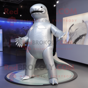 Silver Whale maskot kostume...