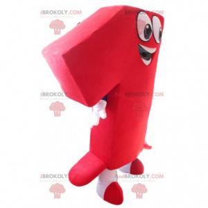 Mascotte du chiffre 1 rouge très souriant - Redbrokoly.com