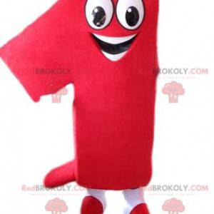 Mascotte du chiffre 1 rouge très souriant - Redbrokoly.com