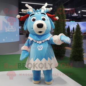 Sky Blue Elk maskot kostyme...