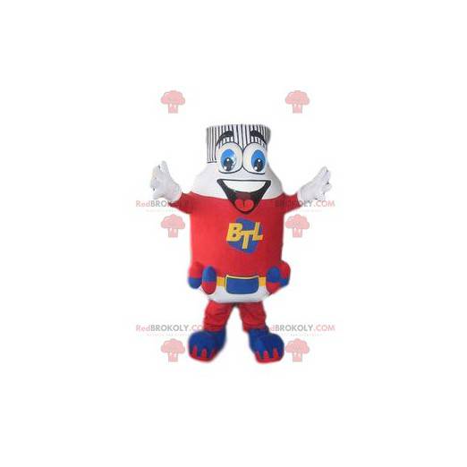 Mascotte comica bottiglia rossa e blu - Redbrokoly.com