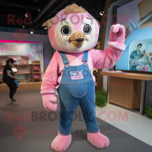 Rosa Sloth maskot kostym...