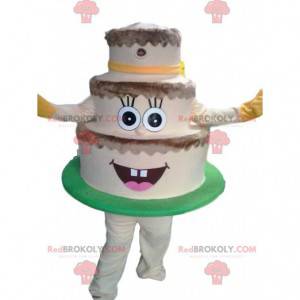 3-tier cream cake mascot - Redbrokoly.com