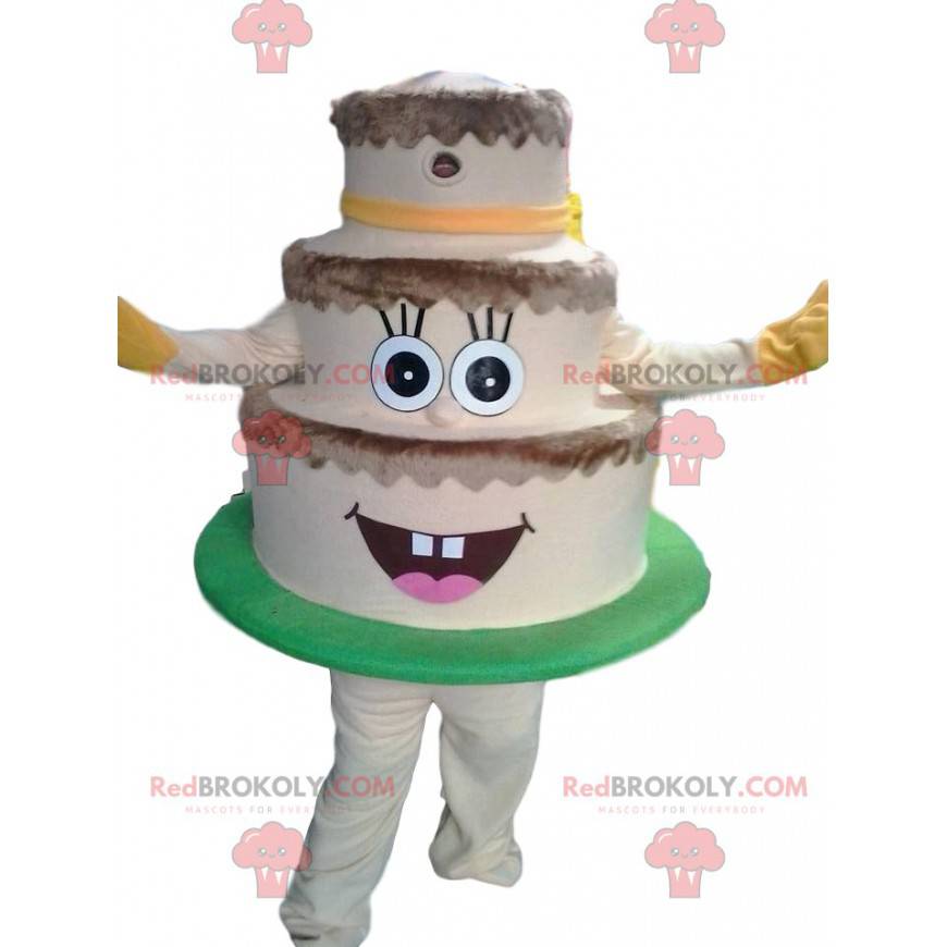 3-tier cream cake mascot - Redbrokoly.com