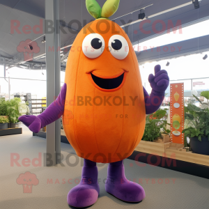 Oransje aubergine maskot...