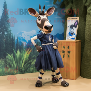 Navy Okapi maskot kostume...