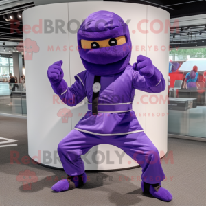 Lilla Ninja maskot kostume...