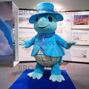 Sky Blue Turtle Maskottchen...