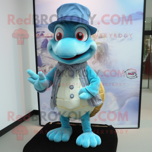 Sky Blue Turtle maskot...