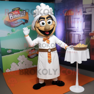White Biryani mascot costume character dressed with a Dress Shirt and Cufflinks