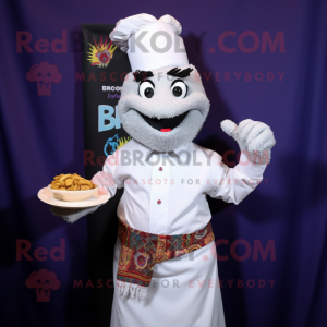 White Biryani mascot costume character dressed with a Dress Shirt and Cufflinks