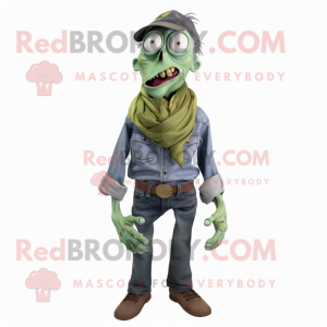 Oliven Zombie maskot drakt...