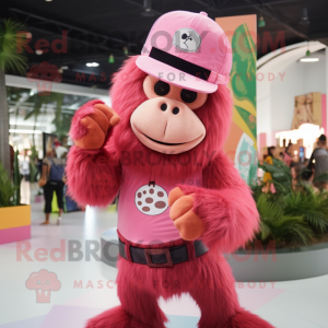 Roze orang-oetan mascotte...