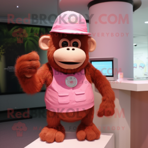 Roze orang-oetan mascotte...