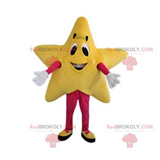 Gele ster mascotte allemaal glimlachend - Redbrokoly.com