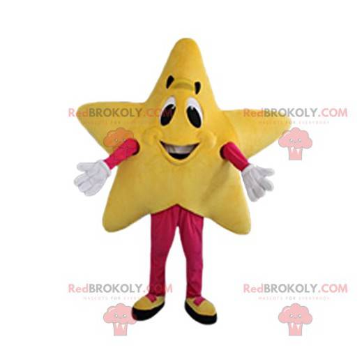 Gul stjerne maskot alle smilende - Redbrokoly.com