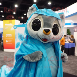 Cyan Flying Squirrel maskot...