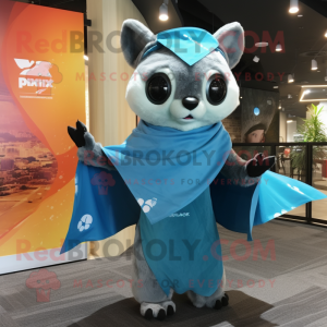 Cyan Flying Squirrel maskot...