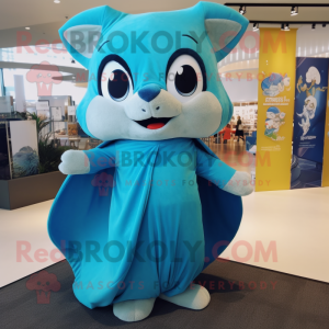 Cyan Flying Squirrel maskot...