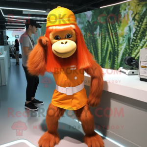 Orange Orangutang maskot...