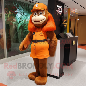 Oranje orang-oetan mascotte...