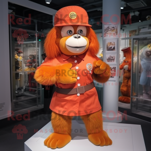 Orange orangutang maskot...