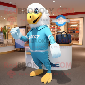 Sky Blue Bald Eagle maskot...