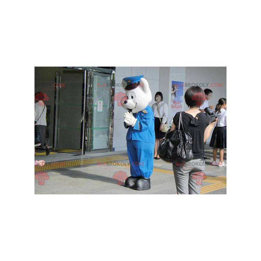 Mascote do urso polar em uniforme da polícia - Redbrokoly.com