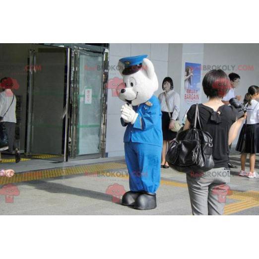 Mascotte d'ours blanc en uniforme de policier - Redbrokoly.com