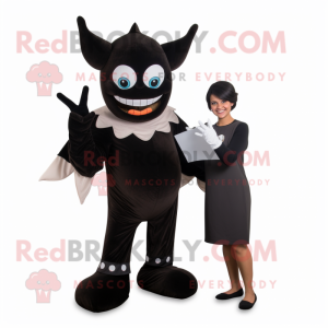 Black Tooth Fairy mascot costume character dressed with a Romper and Gloves