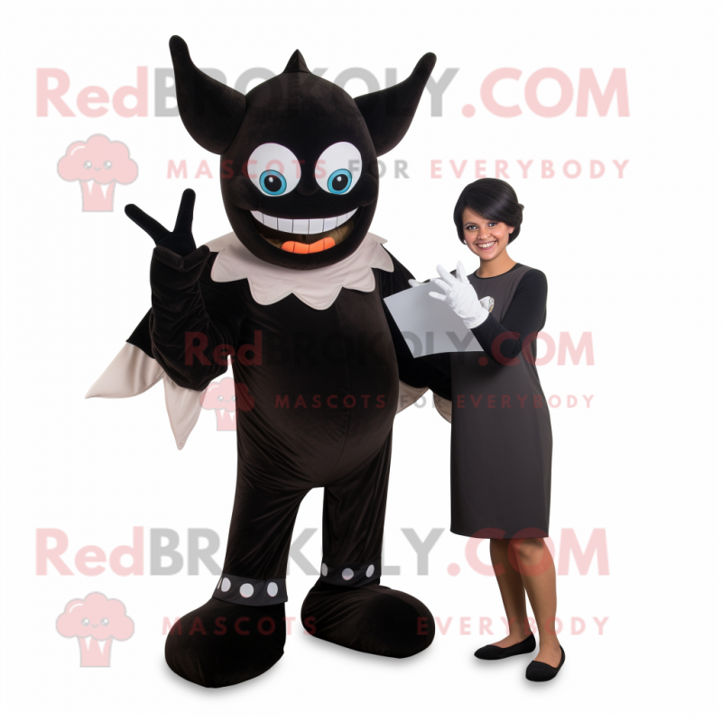 Black Tooth Fairy mascot costume character dressed with a Romper and Gloves Black Tooth Fairy mascot costume character dressed with a Romper and Gloves
