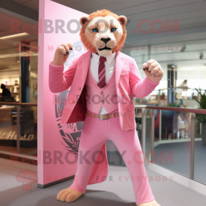 Pink Smilodon maskot...