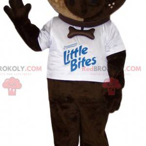 Brown dog mascot with his white t-shirt - Redbrokoly.com