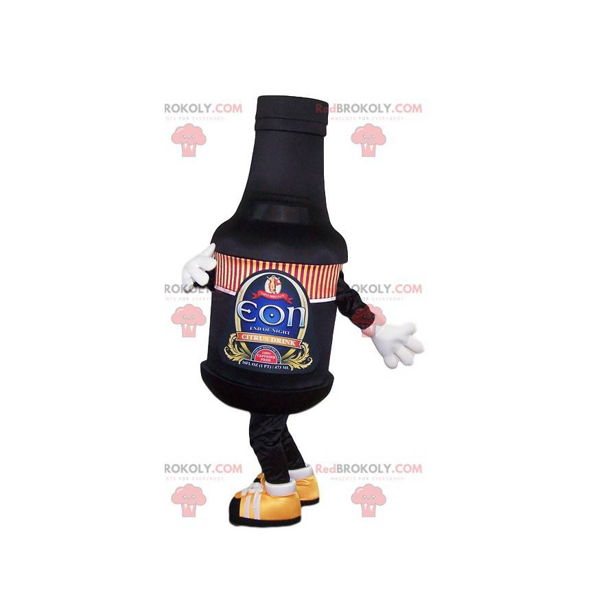 Black beer bottle mascot - Redbrokoly.com