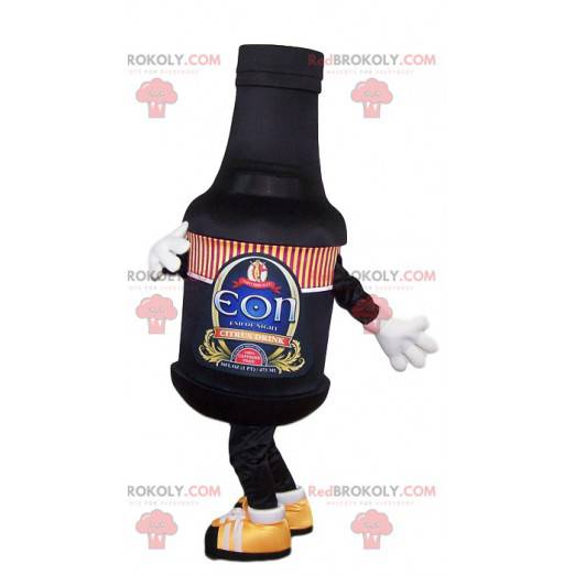 Black beer bottle mascot - Redbrokoly.com