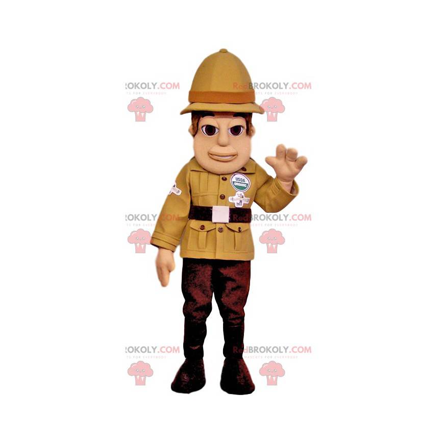 Mascotte de shériff en tenue officielle jaune et marron - Mascotte de shériff en tenue officielle jaune et marron -