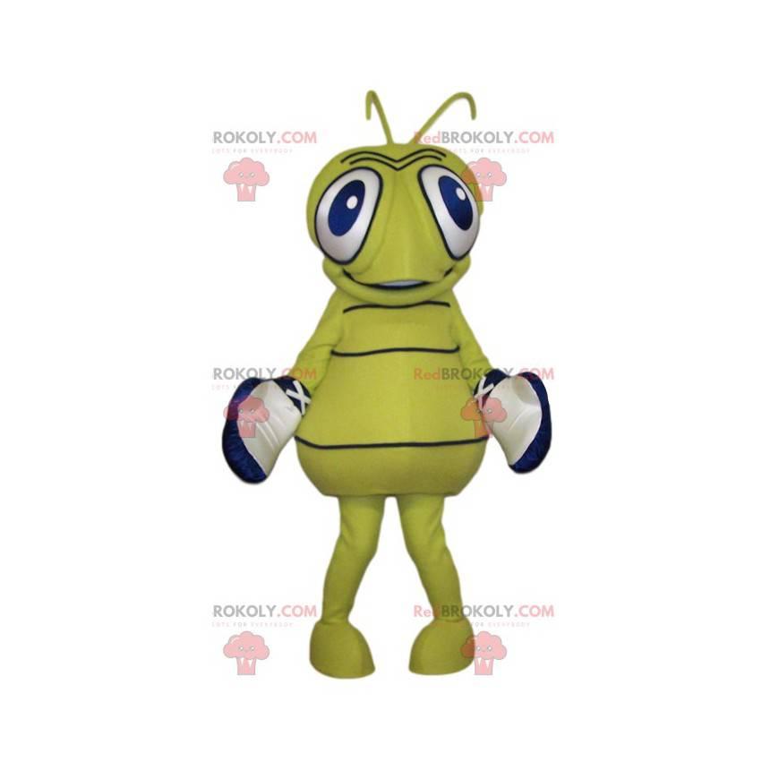 Maskot žluté vosy s velkýma modrýma očima - Redbrokoly.com Maskot žluté vosy s velkýma modrýma očima - Redbrokoly.com