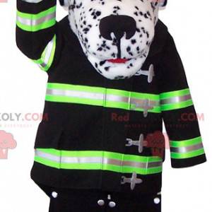 Mascotte de dalmatien en tenue de pompier - Redbrokoly.com