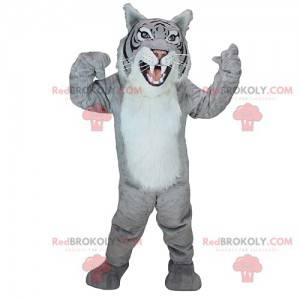 Mascotte de tigre gris majestueux et féroce - Redbrokoly.com