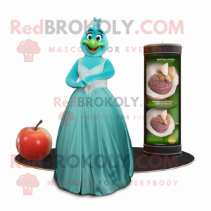 Teal Pear maskot kostume...