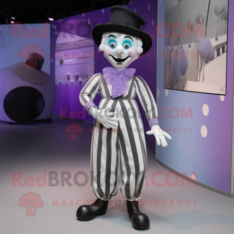 Lavender Mime mascot costume character dressed with a T-Shirt and Anklets