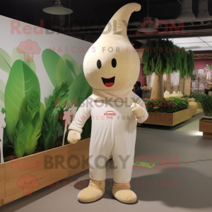 Beige Radise maskot kostume...