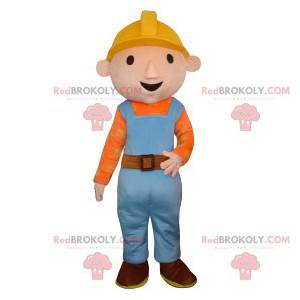 Mascotte de bricoleur en tenue de travail - Redbrokoly.com