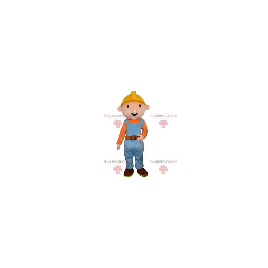 Handyman mascot in work clothes - Redbrokoly.com