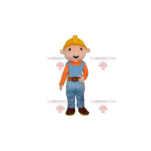 Handyman mascot in work clothes - Redbrokoly.com
